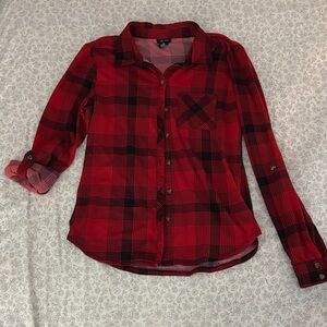Rue21 Red and Black Plaid Shirt